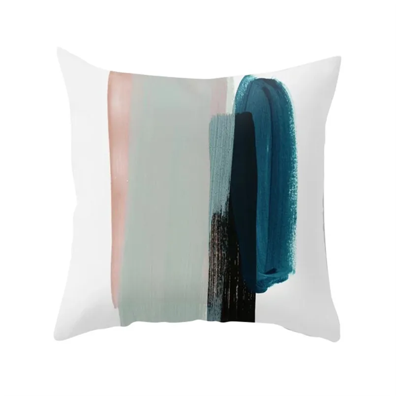 Oil painting hug pillowcase abstract geometric oil painting series ultra-short pillowcase breathable soft pillow naruto 30S17 (15)