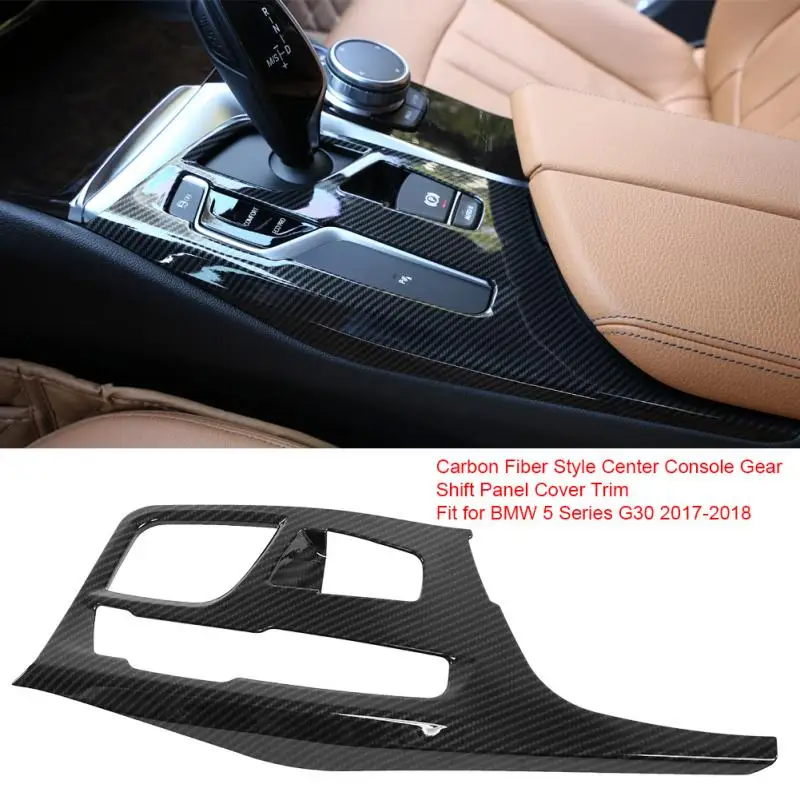 Car Air Conditioner Trim Car Moulding Decoration Interior Mouldings Interior Moulding Trim Strip Car Gear Cover Trim Carbon Fiber Style ABS Plastic Car Center Console Gear Shift Panel Cover Trim for 5 Series G30-Car Sticker