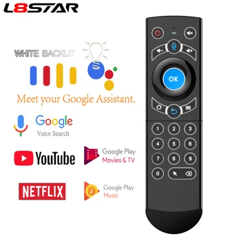 

L8star Backlit Gyroscope Air Mouse Voice dialing Microphone 2.4G Wireless USB Remote control for Android tv Box remote controlle