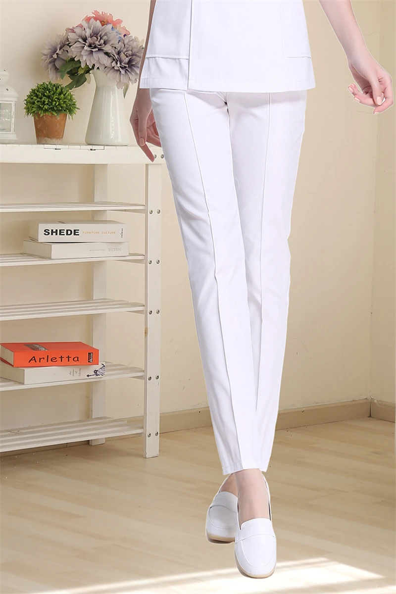 Medical Uniforms for Women Nurse Surgical Pant Hospital Doctors Scrub Work Wear Thin Solid Nursing Scrubs Pant Costumes - Цвет: White