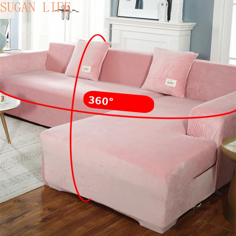 1/2/3 Seater Elastic Thick Velvet Sofa Seat Cover Stretch Universal Slipcover 