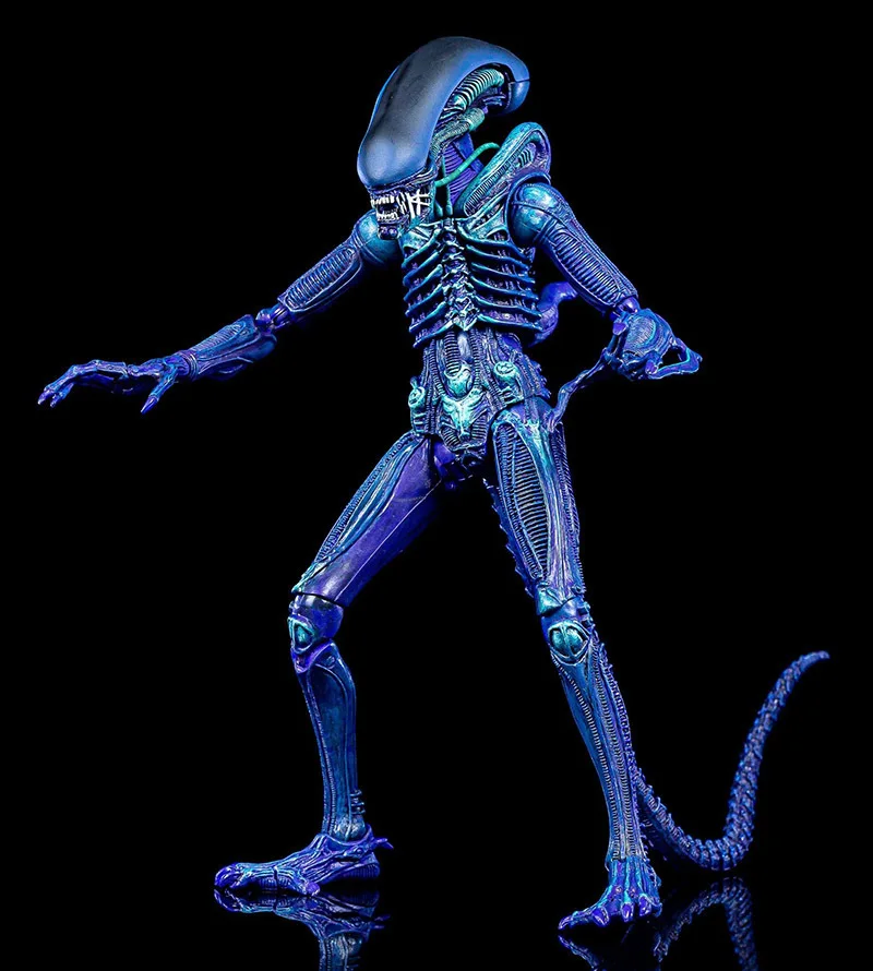 

2019 Warrior Blue AVP Aliens Movie Predator Series Concrete Jungle PVC Action Figure Collectible Model Can Movable Toys 21CM