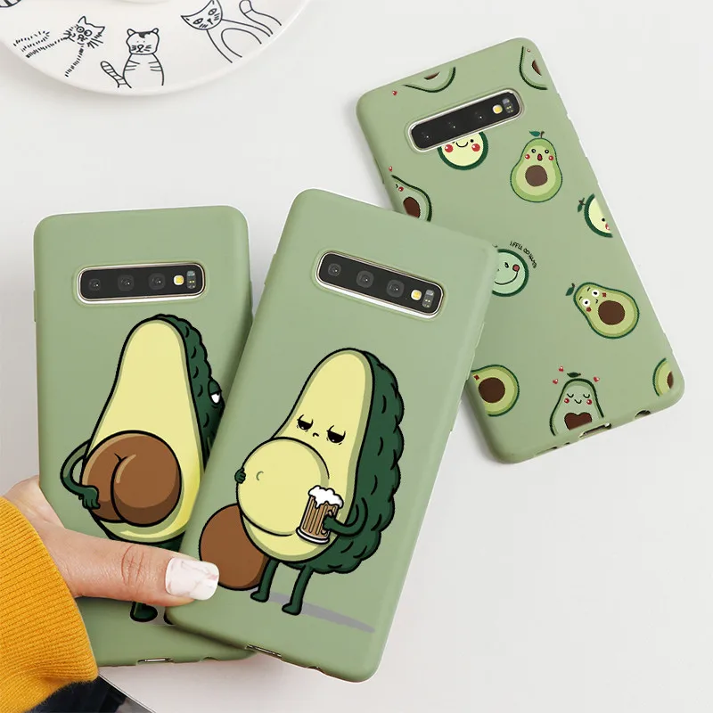 Милый чехол с авокадо для Samsung Galaxy A51 A71 A10 A20 A30 A40 A50 A70 A91 A11 A31 A41 A30S M11 S10E S8 S9 S10 S20 FE S21 Plus