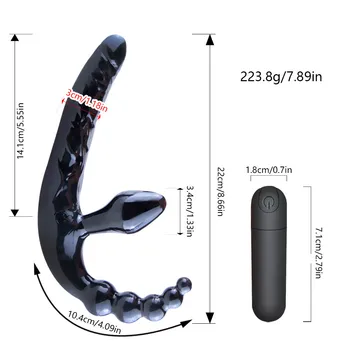Strapless Strap on Dildo Realistic Dildo Vibrator Massager Lesbian 3 in 1 Vibrator G-Spot Stimulate Clitoris Sex Toy for Couple 6