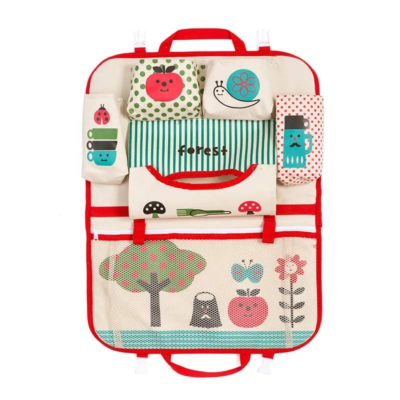 Милая сумка для хранения на заднем сиденье с рисунком автомобиля, органайзер для хранения вещей, аксессуары для салона автомобиля