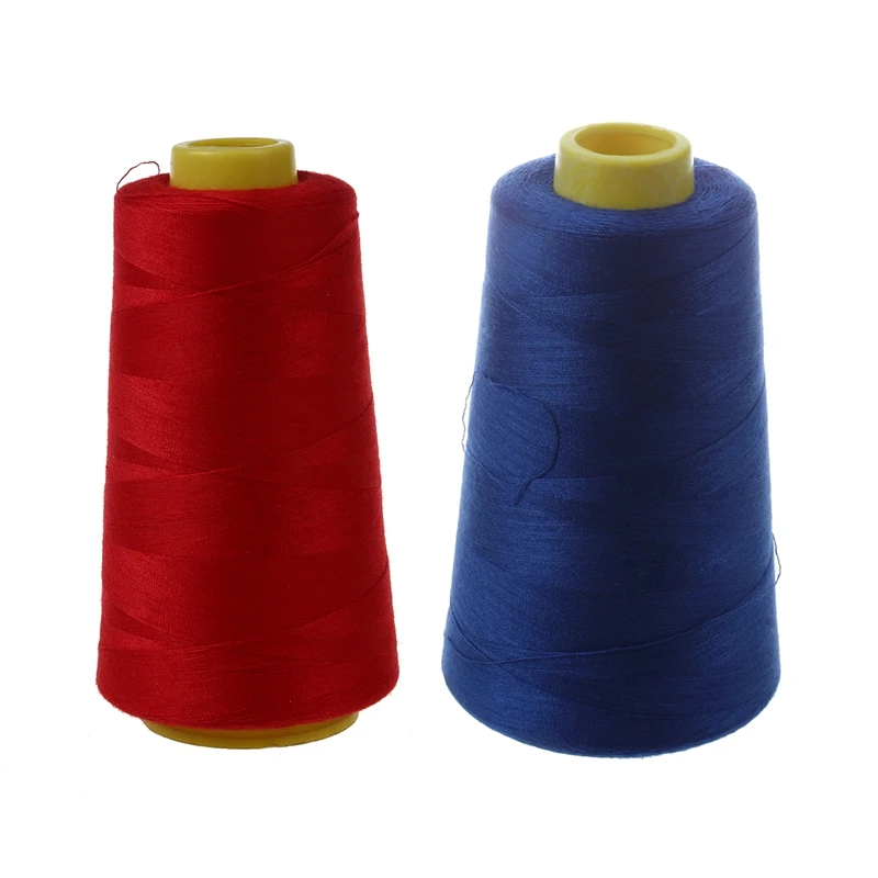 

Top-2 Pcs Durable 3000 Yards Overlocking Sewing Machine Industrial Polyester Thread Metre Cones Color Polyester Sewing Thread(Re