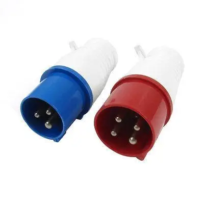 16A-4h AC 110-130V IEC309-2 2 P+ E свободно висящий промышленный штекер белый синий 2 шт