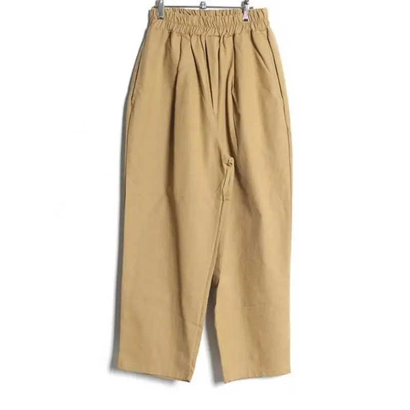 Men's Harlan Pants Summer New Straight Tube Pure Color Simple Classic Loose Nine-Point Large Size Casual Pants