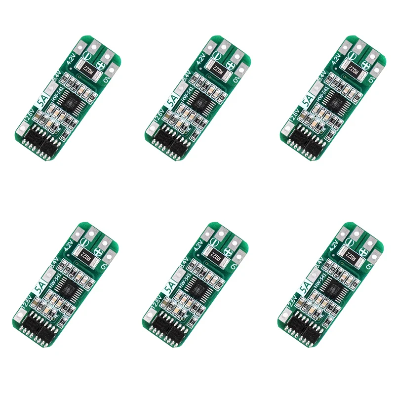 

6Pcs 3S PCB Protection Board Lithium Battery Charger Protection Board 3S 20A 12.6V Charging Protecting Balancer Module