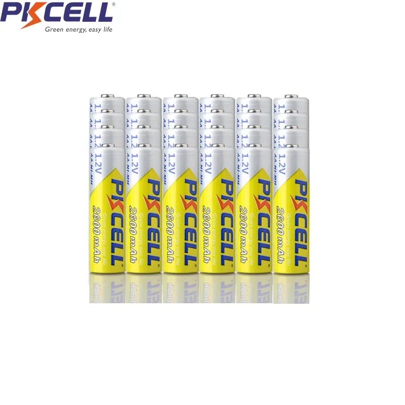 24 шт. PKCELL AA Аккумуляторная батарея 1 2 V NIMH 2600mah 2A 100% Оригинальная для цифровой