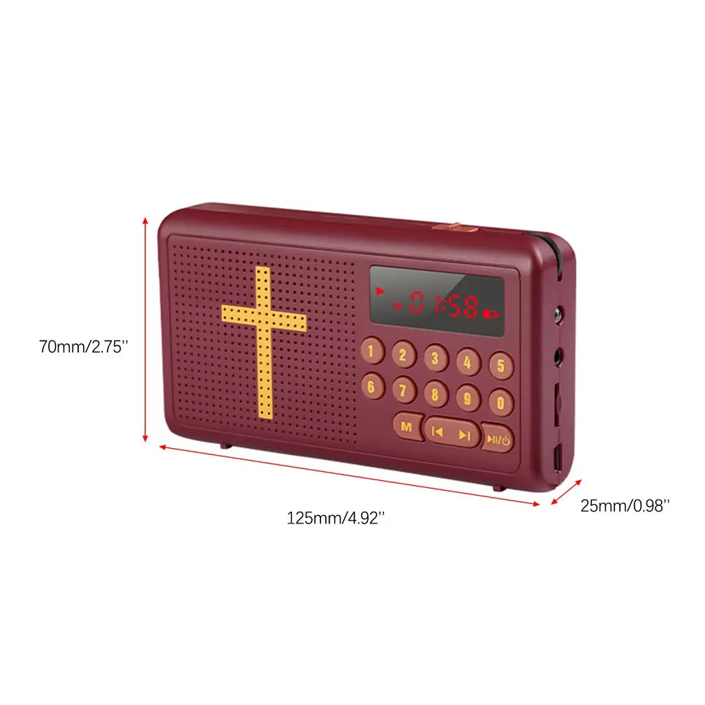 MP3 аудио Библейский плеер динамик Поддержка TF/SD карты USB флэш-накопитель аудио вход наушники выход и fm-радио