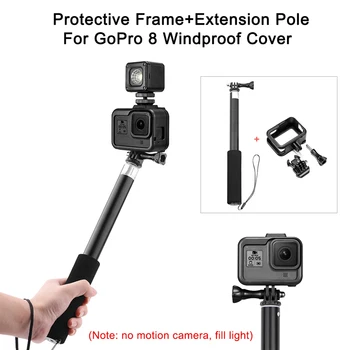 

Plastic Protective Case Cover Shell Frame with Extension Pole for Gopro Hero 8 NC99