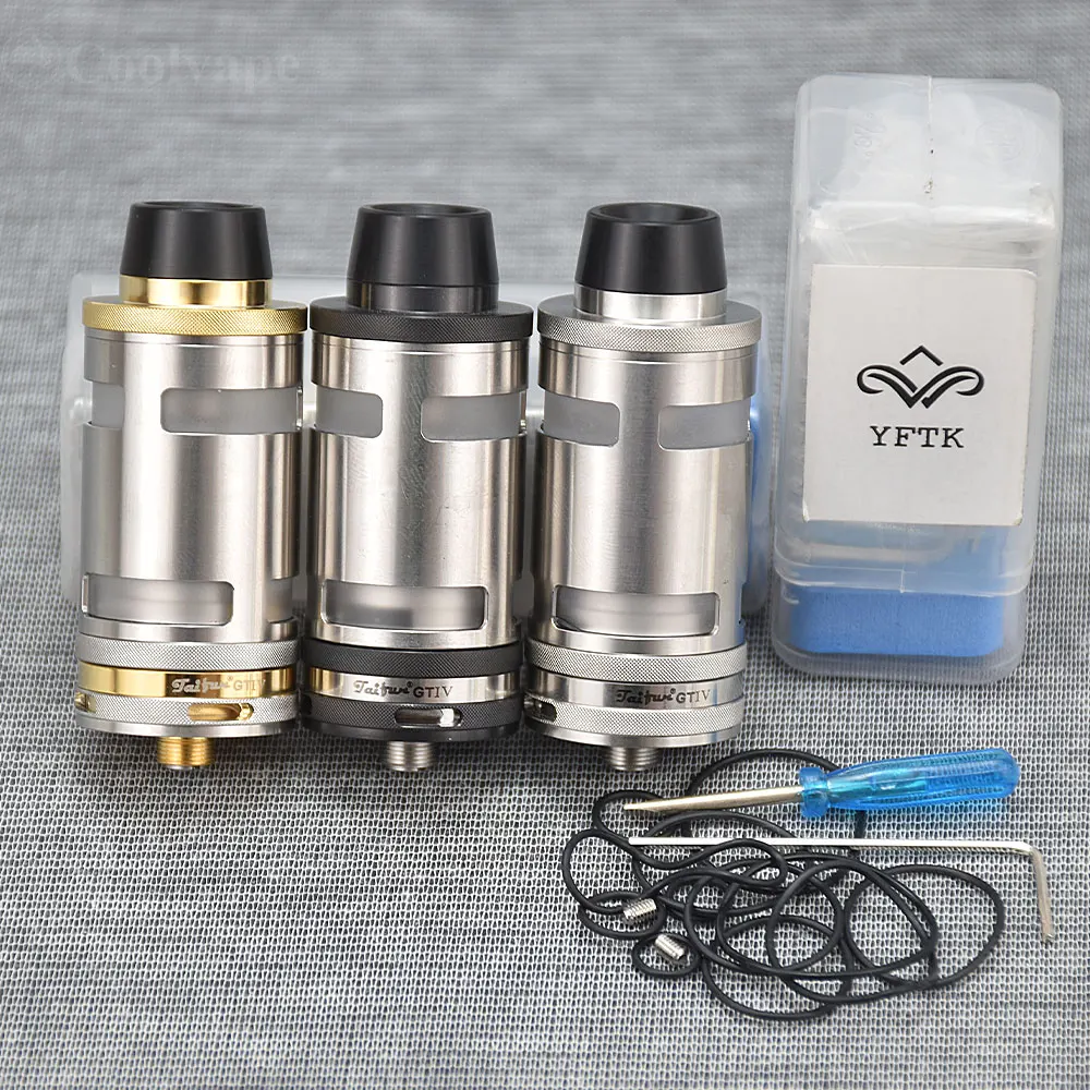 

YFTK Taifun GT IV Taifun GT4 rta 316 Stainless steel material 25mm E-Cigarette atomizer fit 510 mech mods vs kyfun rta/kylin rta