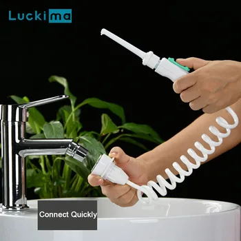 

Bathroom Faucet Oral Irrigator New Portable Teeth Cleaner Adjustable Dental Water Flosser Water Pick Jet Flossing No Charging