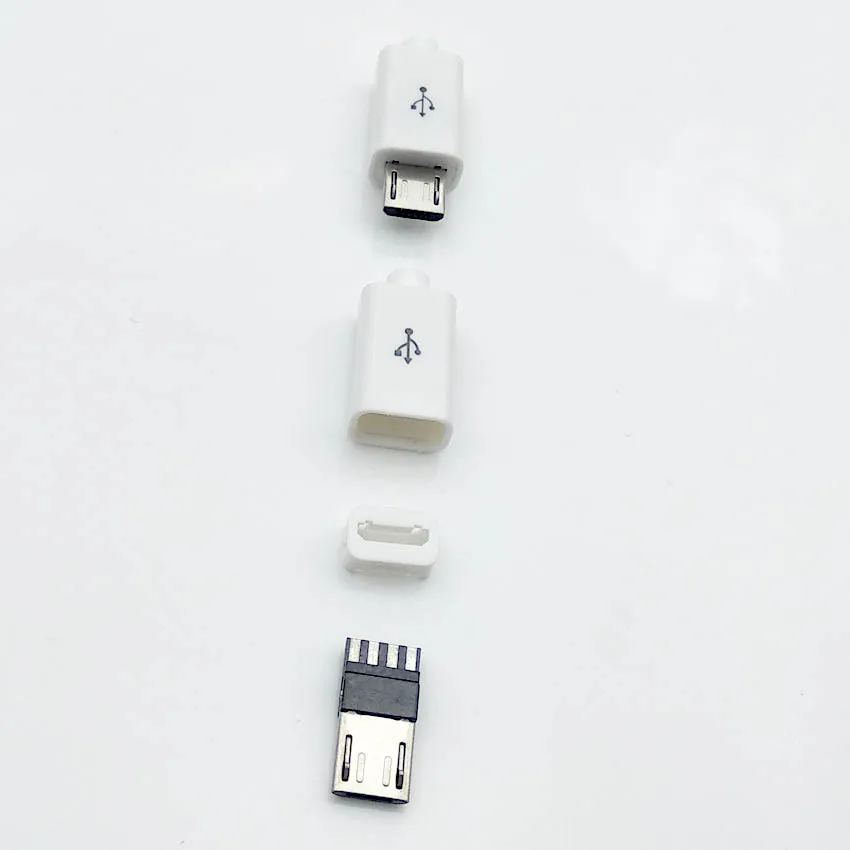 50 шт./лот Micro USB 4Pin 5in штекер Черный/Белый Сварочные данные OTG линейный интерфейс DIY кабель для передачи данных Аксессуары - Цвет: 50sets