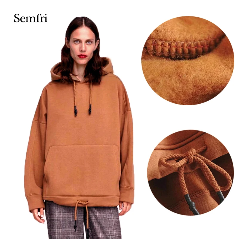 Kopen Semfri Hoodies Vrouwen Winter Harajuku Sweatshirt Tops Lange Mouwen Oversized Hoodie Jas Plus Size Sweatshirts Sudadera Mujer
