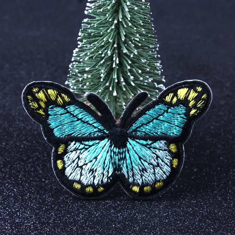 

Pulaqi Multicolor Butterfly Patch Iron On Patches For Clothing Stickers Badges For Clothes Embroidery Patches Applique Stripes F