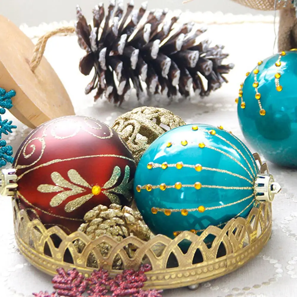 Стиль 4 шт небьющиеся игрушки для рождественской елки большие висячие шары украшения 8 см рождественские украшения подарок домашний декор
