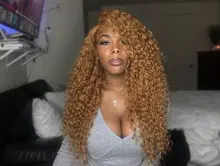 Marrón y rubia resaltar peluca mongol Afro rizado Pelo Rizado peluca pelucas de cabello humano para las mujeres 180 de densidad T parte de encaje peluca 13x6 6x1Remy