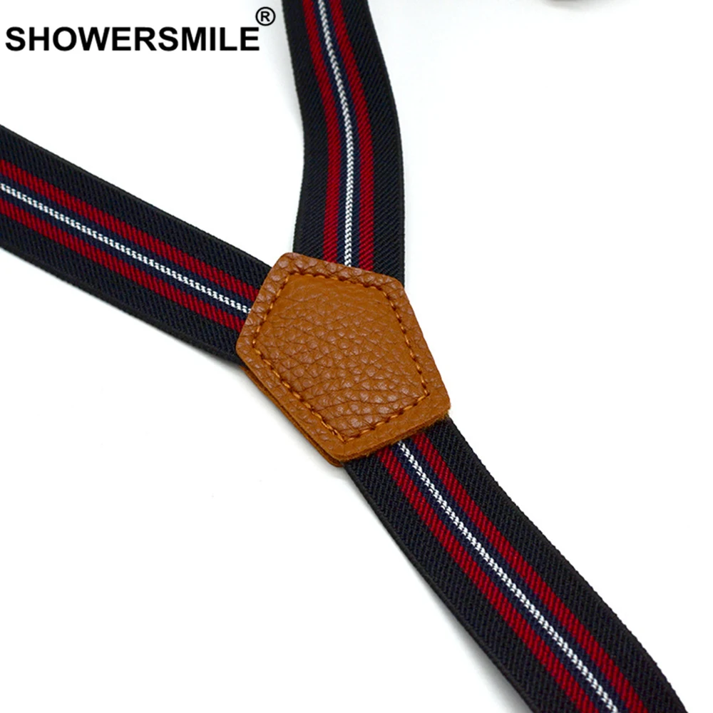 SHOWERSMILE, женские подтяжки, в полоску, черные подтяжки, подтяжки, мужские, классические, эластичные, модные, 100 см, 4 зажима, Y Back, штаны, ремень, унисекс