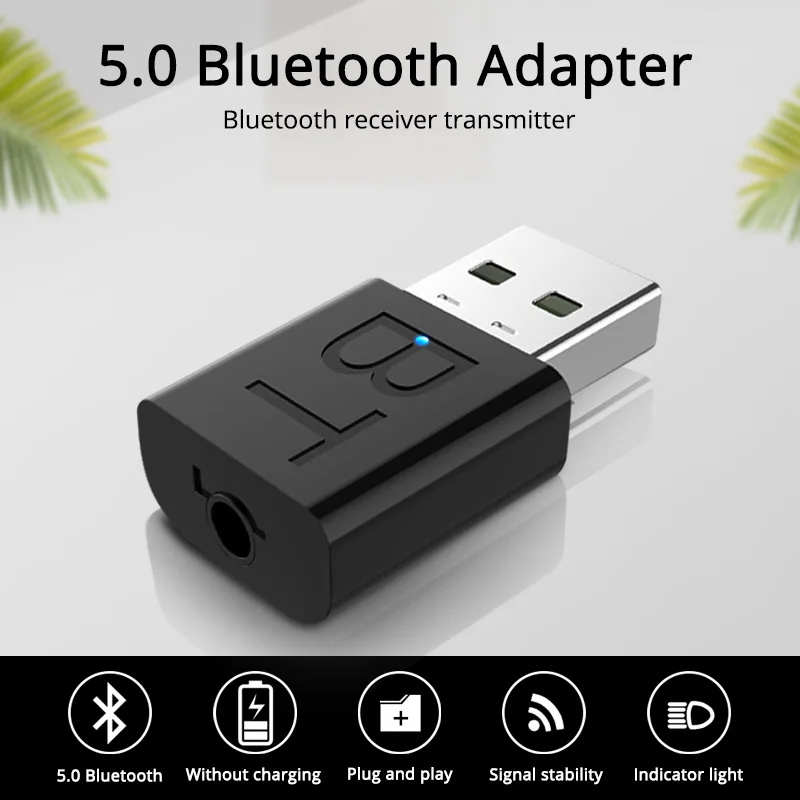 USB Bluetooth 5,0 аудио приемник передатчик автомобильный AUX кабель комплект Bluetooth передатчик для ТВ ПК беспроводной адаптер для автомобиля