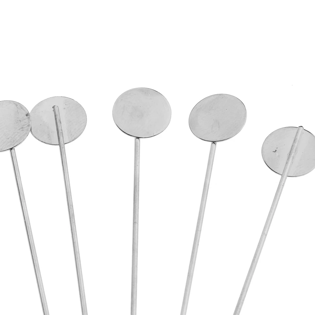 10Pcs silver color Lapel Stick Pin Base Brooch Pin DIY Glue on Collar Suit Lapel Pin for Flower Boutonniere Stick