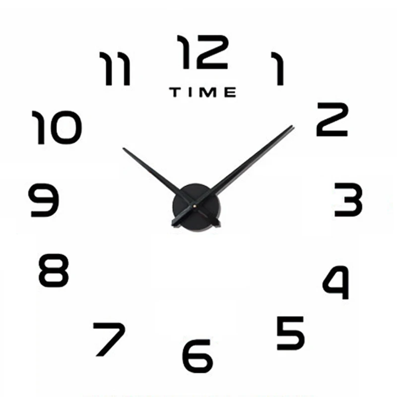 Светящиеся Настенные часы большие Horloge 3D DIY акриловые зеркальные наклейки