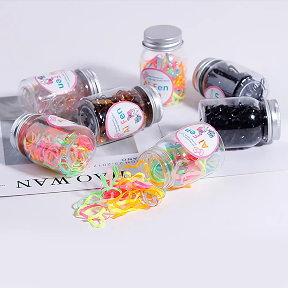 

CN 200PCS Lovely Disposable Rubber Bands For Baby Girls Colourful Ring Elastic Hair Bands Children Scrunchies Hair Accessories