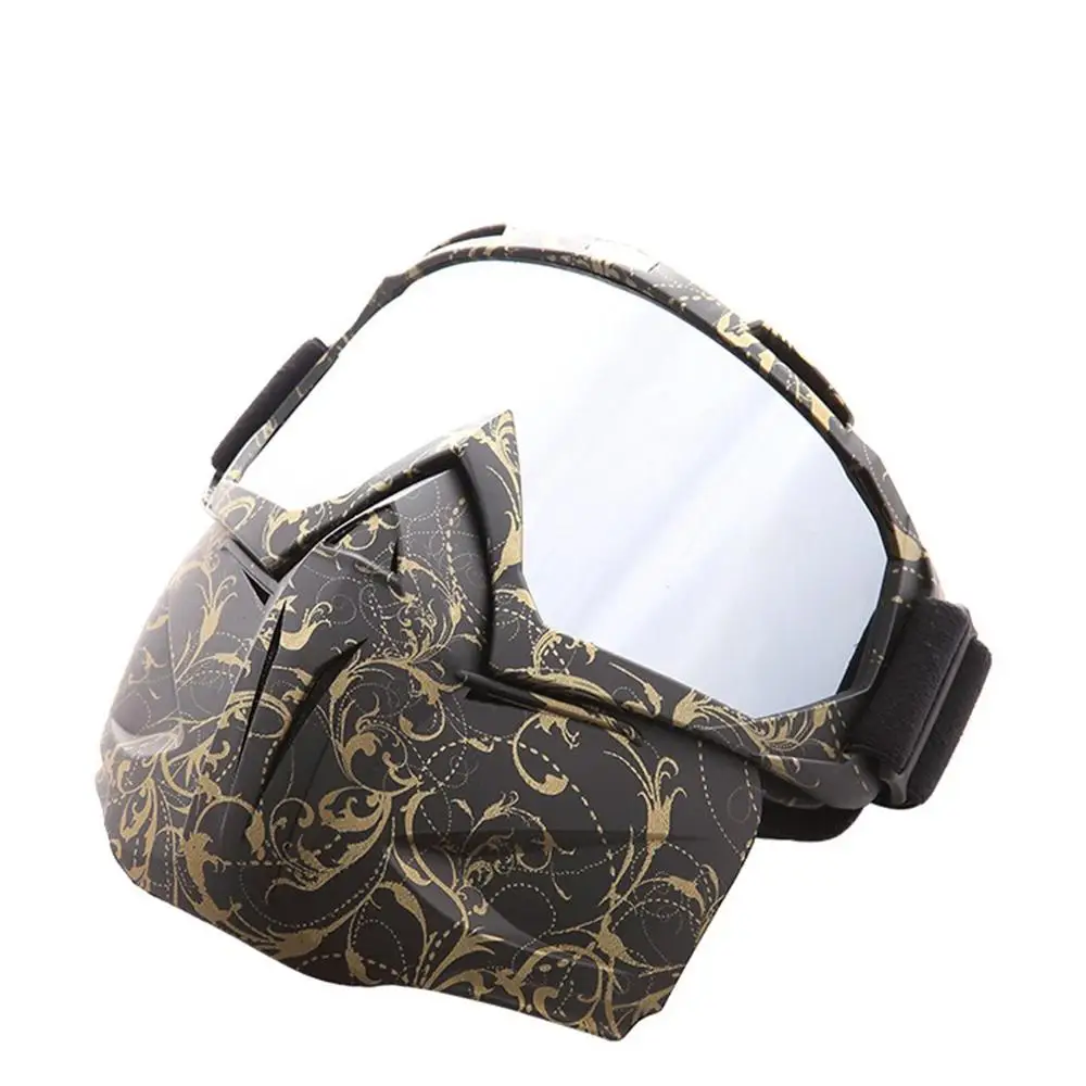 Motorcycle Mask Goggles And Mouth Filter for Motorcycle Helmet Moto Casque Casco Capacete Open Face Detachable Goggle Helmets