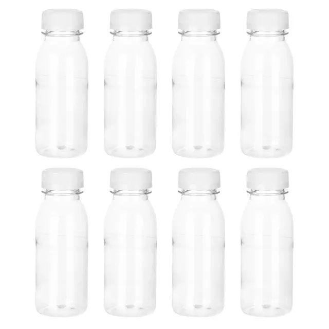 6/8/10pcs 200ML 100ml 50ml Plastic Bottles Simple Milk Tea Bottles Beverage Bottle PET Food Grade Beverage Bottle With Lid
