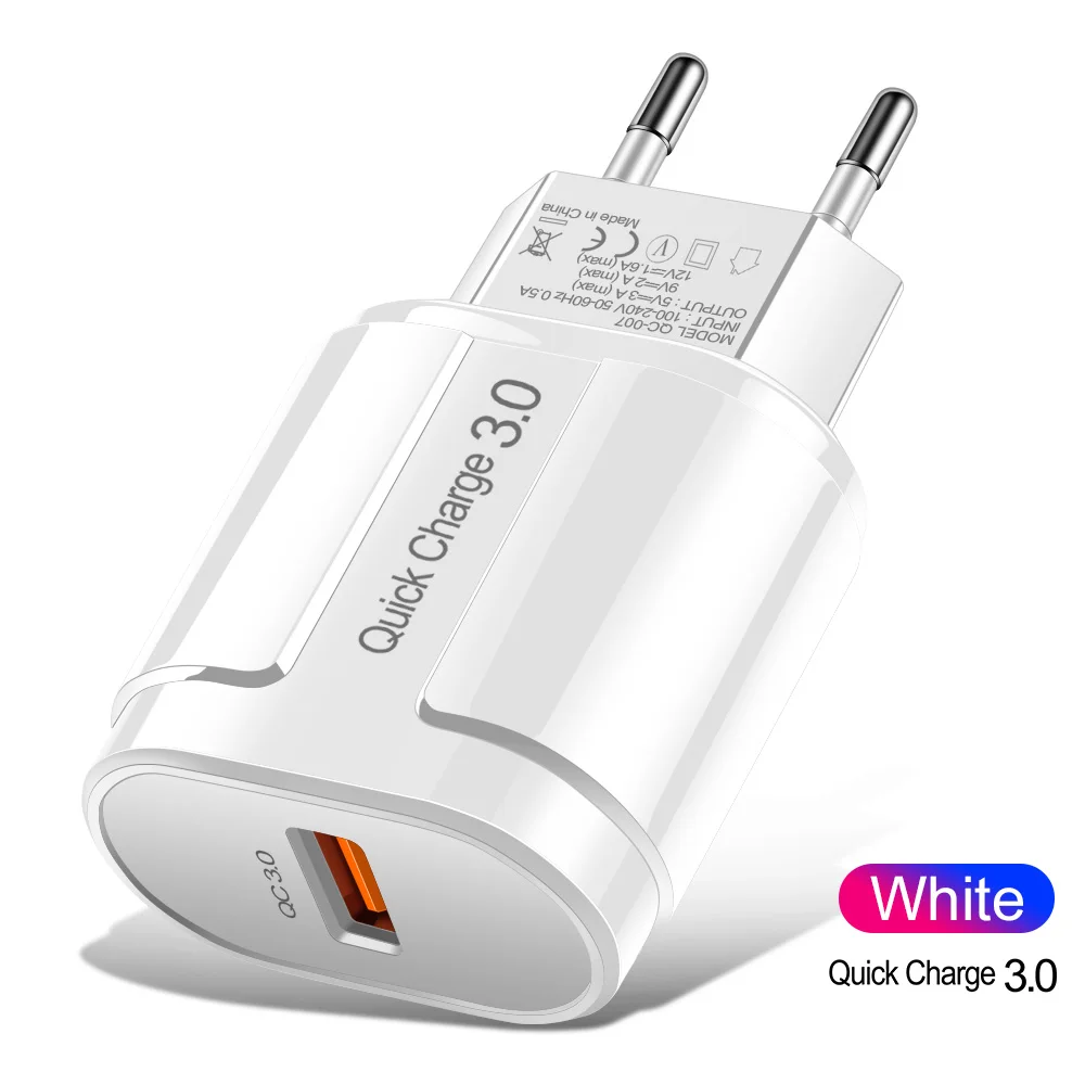 EU White 1 Олаф USB зарядное устройство Quick Charge 3,0 EU/US настенное зарядное устройство для мобильного телефона адаптер для iPhone X XR 7 8 samsung Xiaomi QC3.0 быстрое зарядное устройство s - Тип штекера: EU White 1