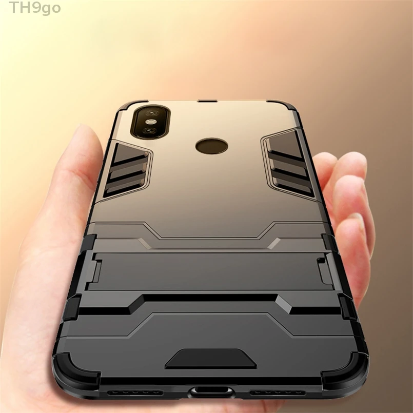 Ударопрочный Тонкий чехол для Xiaomi PocoPhone A1 A2 F1 Max 3 2 гибридный защитный с подставкой