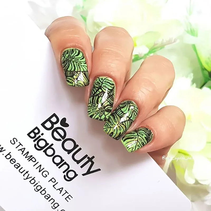BeautyBigBang пластины для стемпинга ногтей 10 шт. набор для дизайна ногтей 6*12 см прямоугольник Летний цветок шаблон штамповочной пластины с сумкой
