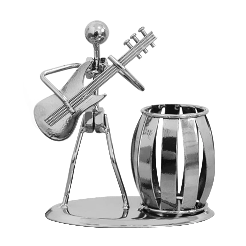 

Crafts Home Musician Miniature Pen Holder Desktop Ornament Storage Iron Man Shaped Gift DIY Free Standing Fashion Durable Office