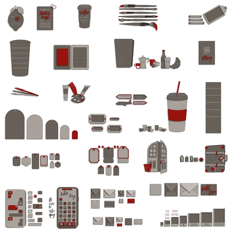 

2021 New Metal Envelope Cutting Dies For Scrapbooking DIY Card Making and Paper Crafts Sippy Cup Door Labels Stencils