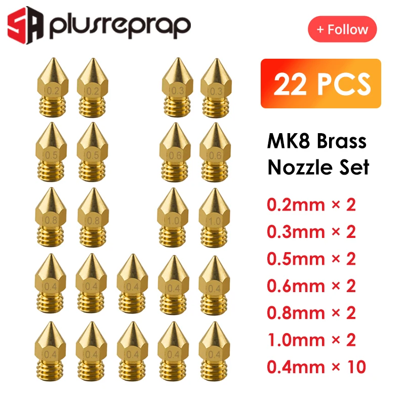 Todos Metal Brass Bocal j Cabeça Hotend Extrusora Impressora 3d Parts Kits 1.75 mm a8 Creality Cr10 Ender Mk8 Makebot 22 Pcs - Imagem 3
