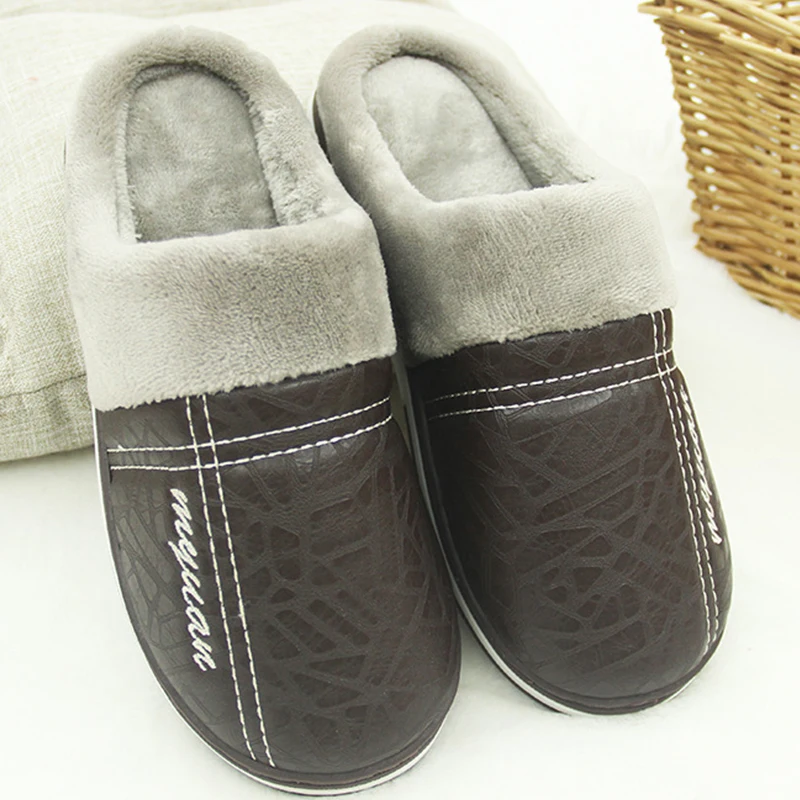 

Faux Fur Woman slippers for home Windproof keep warm Bedroom slippers Womens soft massage TPR non-slip Unisxe