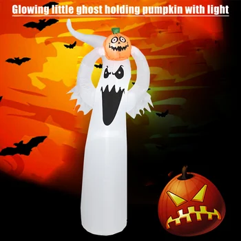 

Inflatable Model Luminous Little Ghost Lifting Pumpkin With Light Halloween Decoration @LS