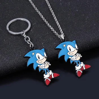 

Cartoon Sonic the Hedgehog KeyChain Anime Cosplay Sonic Figure Enamel Metal Keyring For Men Key Women Bag Accessories Gift