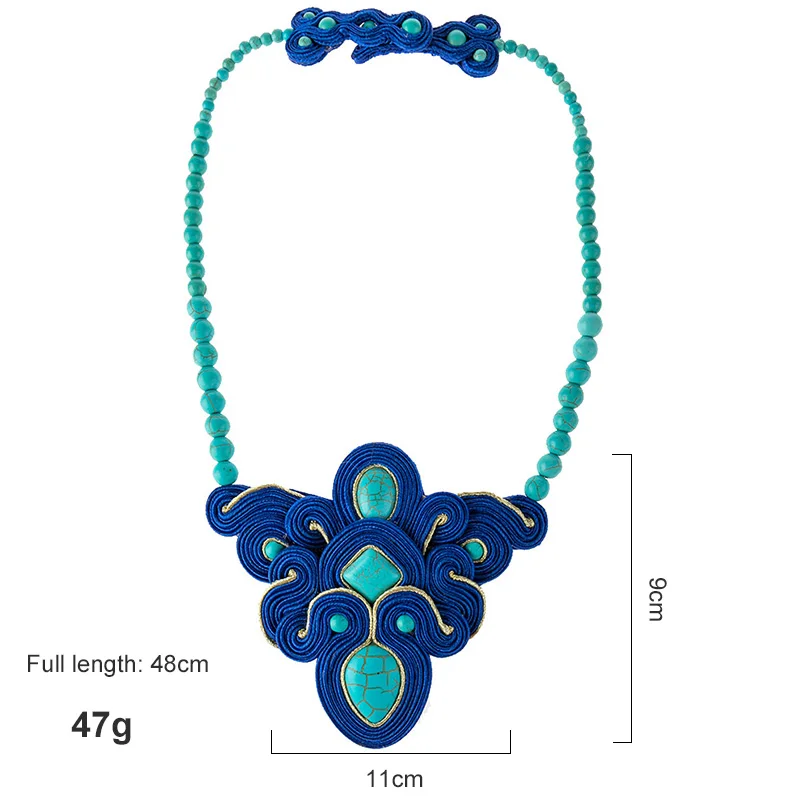 KPacTa Soutache ручное вязаное ожерелье бижутерия в этническом стиле женская подвеска ожерелье вечерние Подарок на годовщину свадьбы