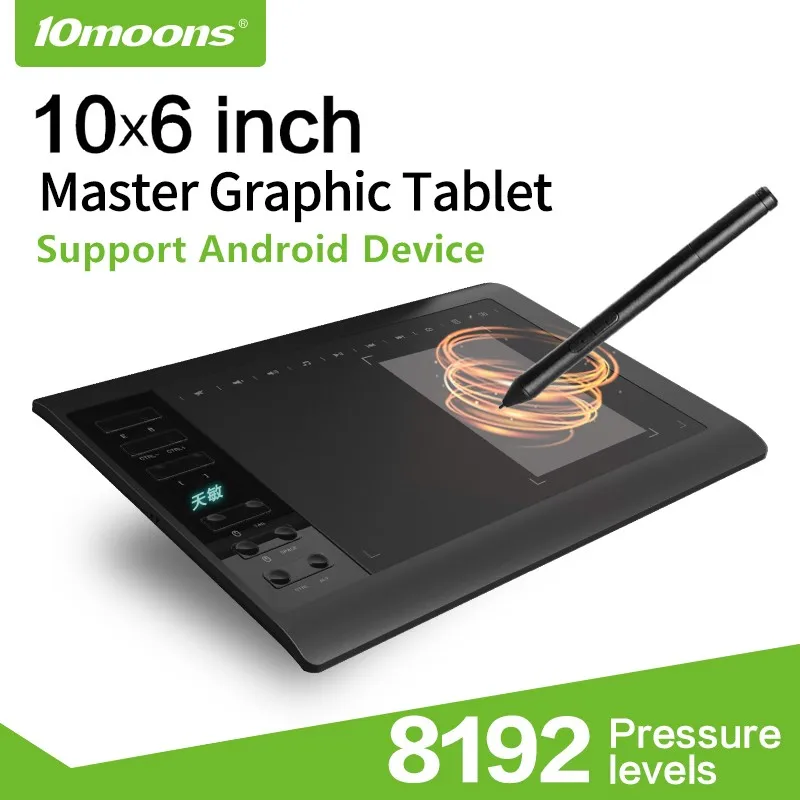10moons G10 Master Graphic Tablet 8192 Levels Digital Drawing Tablet No