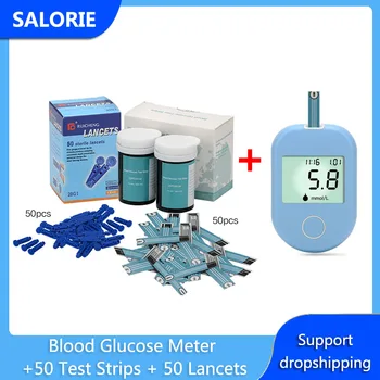 

Blood Glucose Meter + 50pcs Test Strips + 50 Lancets Glucometer Kit for Diabetic Blood Sugar Monitor Medical Diabetes Tester