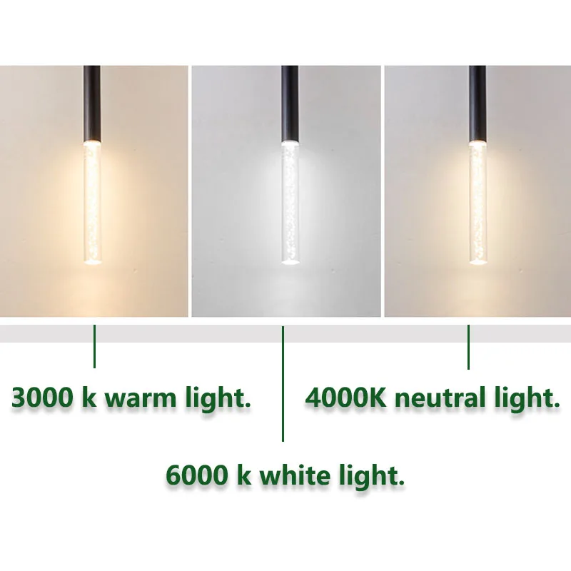 Chandelier Lighting Bright LED spotlights Bubble Tube Cylindrical Chandelier Acrylic Chandelier Creative Restaurant Bedroom Bar