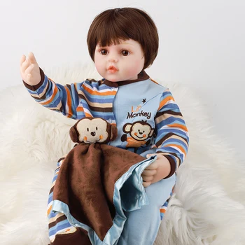 

JINGXIN PRINSES 60cm bebe Silicone Reborn Dolls Alive Toddler Realistic Lifelike Real Girl Boy Baby Doll Birthday Play House