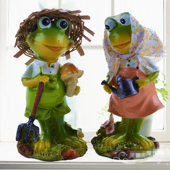 

Pastorale European Frog Couples Figurines Resin Crafts Statue Ornaments Living Room Home Sculpture Decor Wedding Gifts M5485