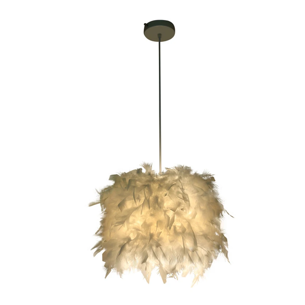 white feather ceiling light