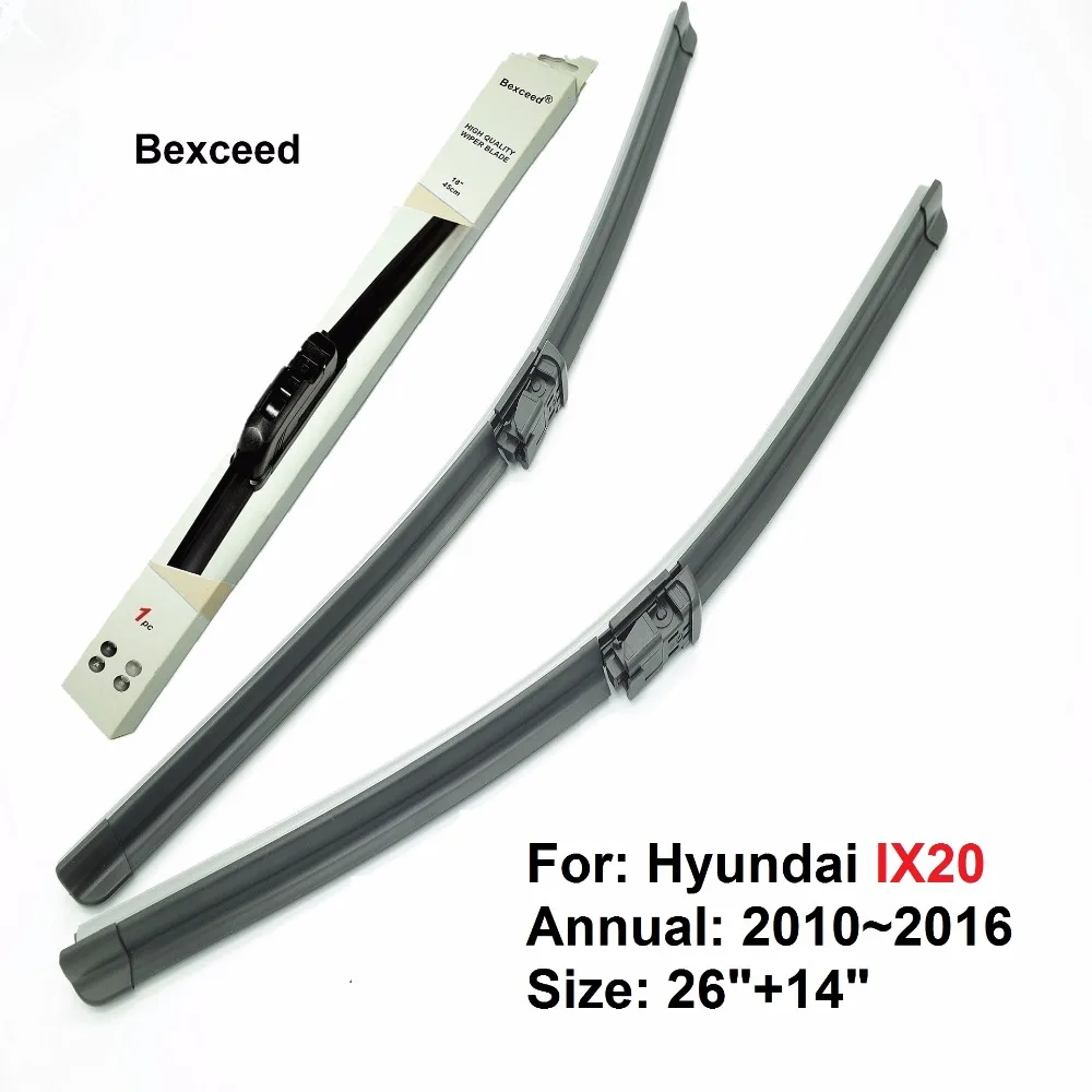 Wiper Blade for Hyundai Ix20 Bexceed of Special Car Windshield Windcsreen Rubber 26"+14" 2010