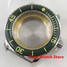 Корпус часов 45 мм зеленый ободок часы Мужские сапфировое стекло из нержавеющей стали часы Калибр ETA 2836 2824 механизм C160