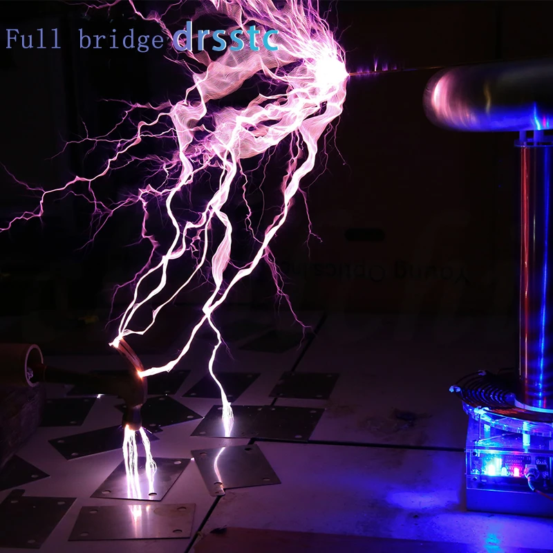 

Huge Integrated full bridge DRSSTC Tesla coil Electronic lightning storm 70cm arc