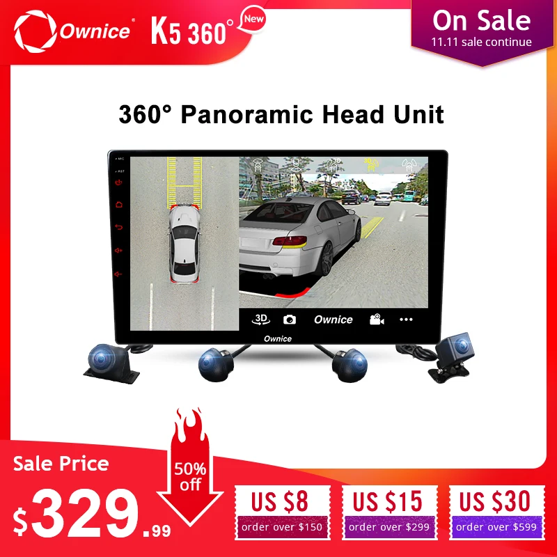  Ownice K5 Android 2 Din Universal car Radio Stereo GPS Headunit Audio With DSP 360 Degree Panoramic